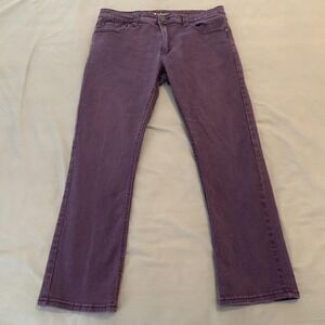 Victorious Jeans Mens 36x30 Purple Stretch Denim Straight‎ Leg 5 Pocket Zip Fly